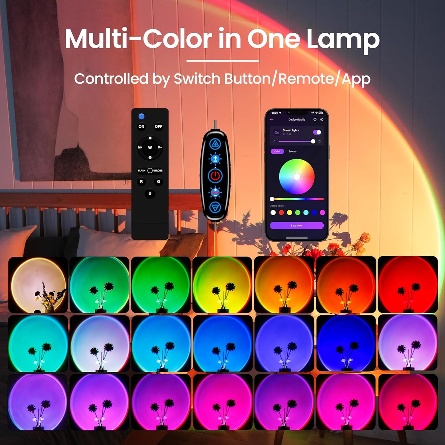 Sunset Lamp Projector Multicolor Changing - YouWei Trade