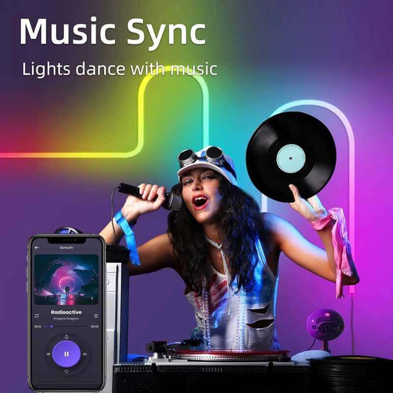 Bande lumineuse flexible LED 24 V RGB 16 pieds avec contrôle intelligent par application Bluetooth