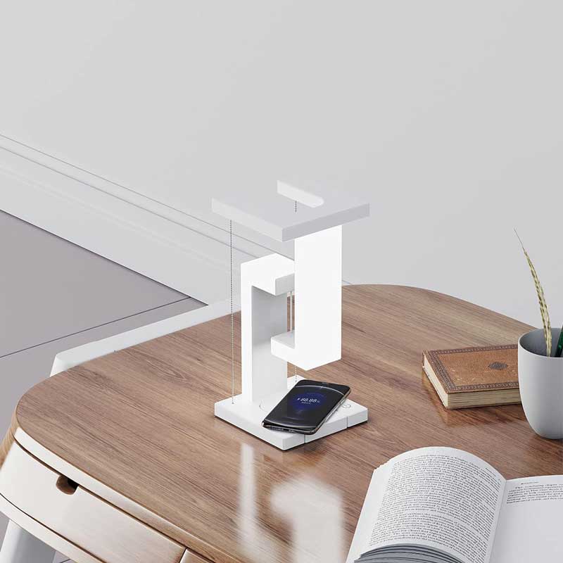 Magnetisch schwebende Schreibtischlampe mit Touch-Steuerung und kabellosem Ladegerät