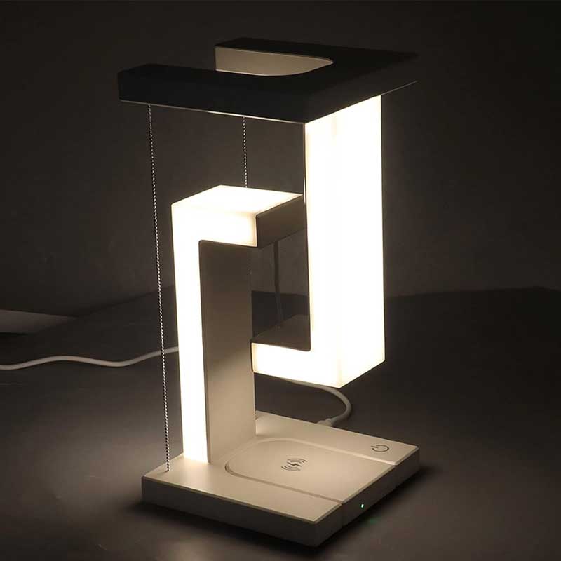 Magnetisch schwebende Schreibtischlampe mit Touch-Steuerung und kabellosem Ladegerät