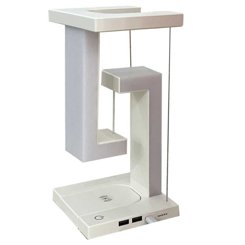 Magnetisch schwebende Schreibtischlampe mit Touch-Steuerung und kabellosem Ladegerät