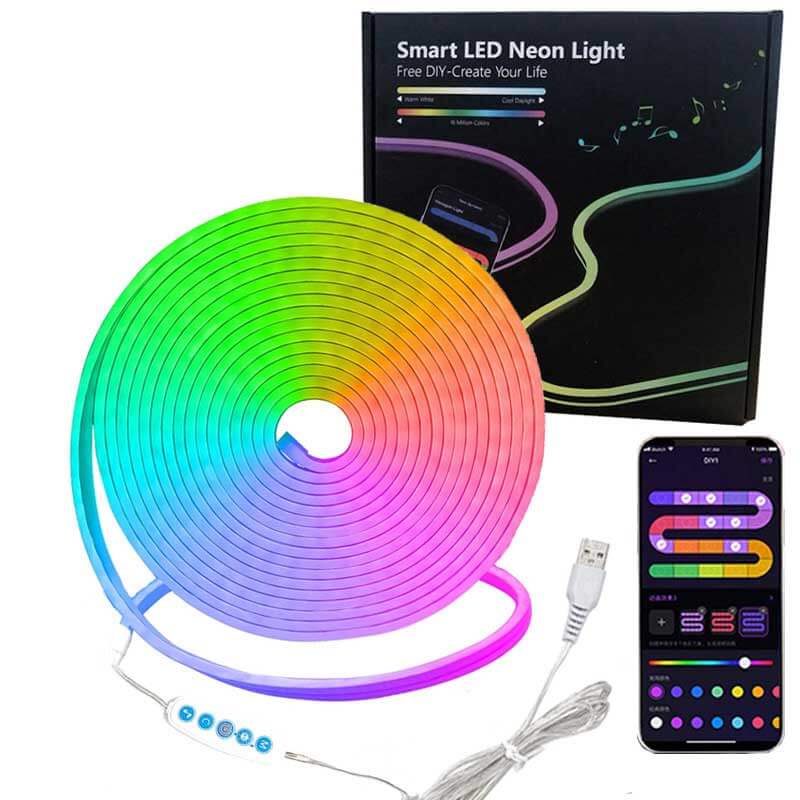 DIY Buntes Neon-Lichterband mit flexiblem LED-Licht mit USB
