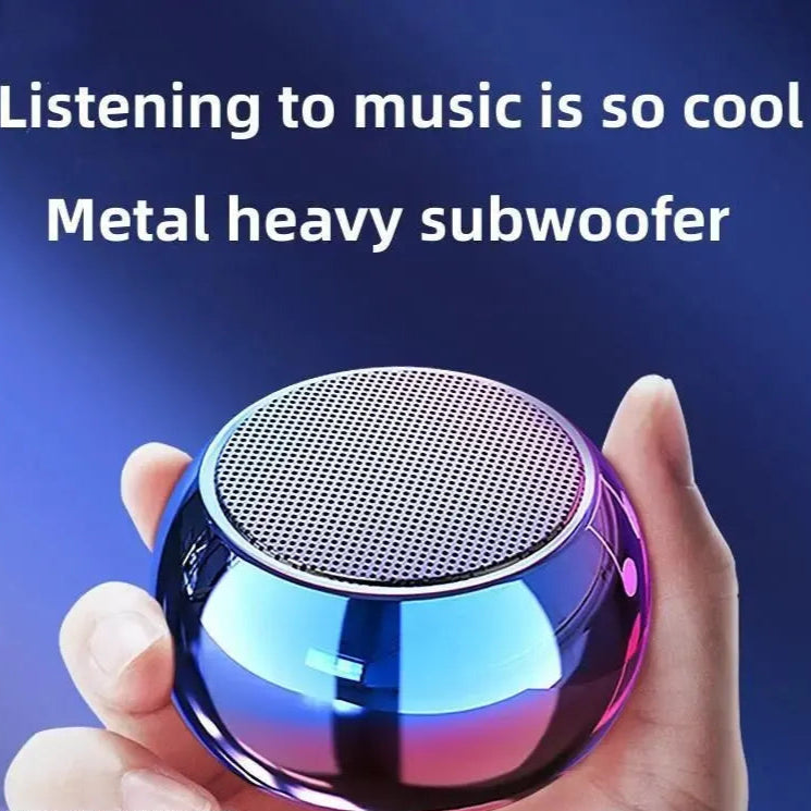 small Wireless Bluetooth Speaker Gun Metal Heavy Stereo Surround Subwoofer