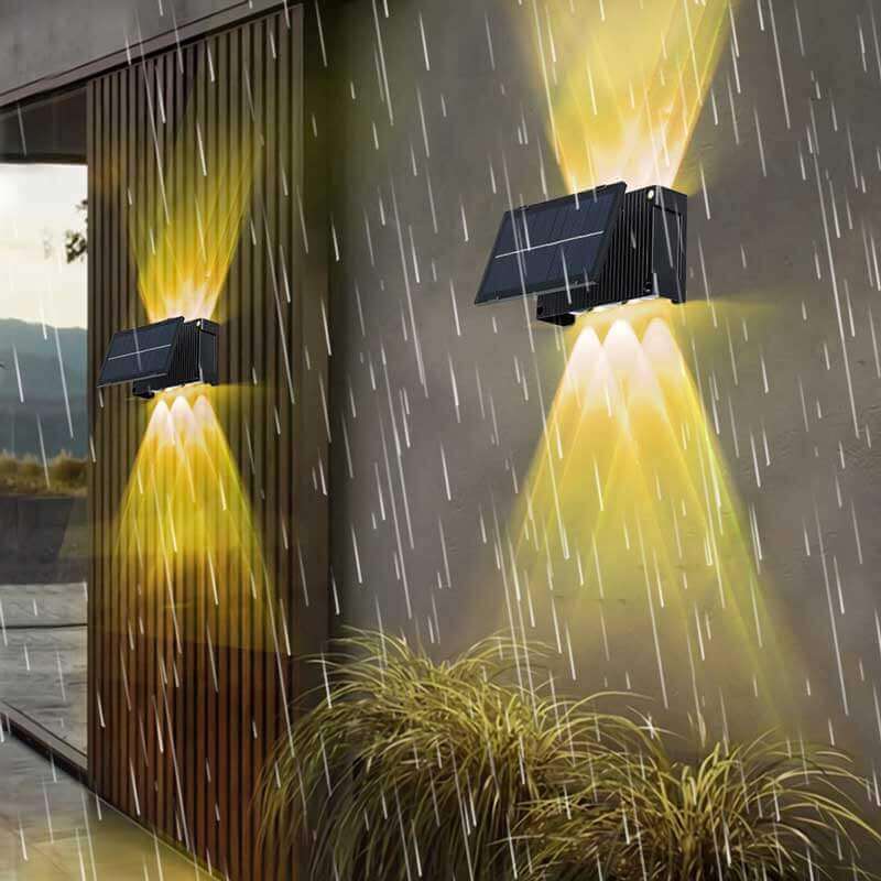 Lot de 6 lampes solaires de jardin à lumière blanche/couleur RVB avec capteur de lumière 6 W