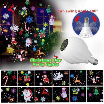 2024 E27 Lamp Bulb Christmas Laser Lights with Remote