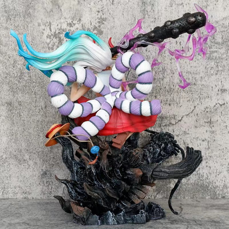 36.5cm One Piece Yamato With a Crouching Head Figure PVC