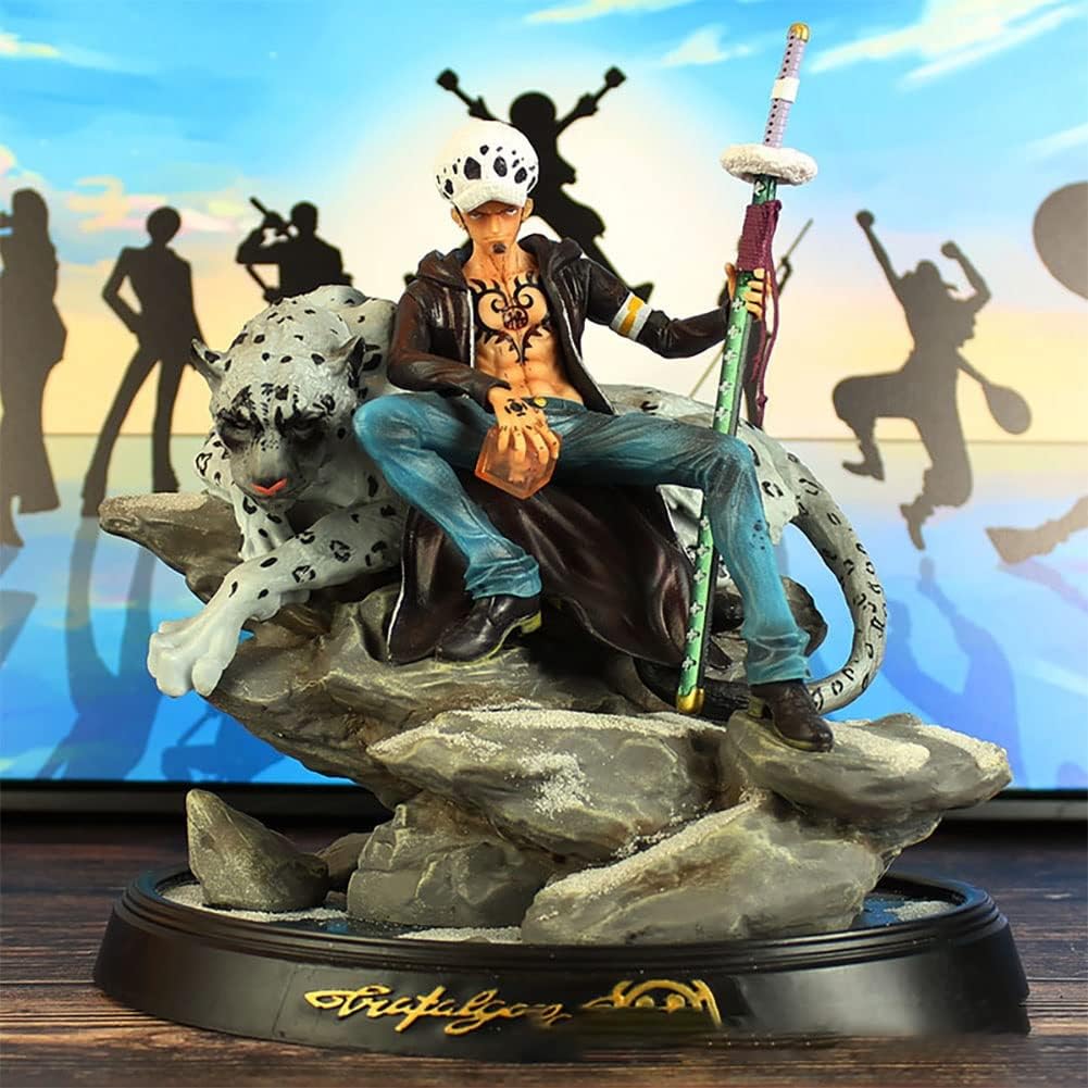 27cm One Piece Red Heart Pirates Trafalgar Luo Snow Leopard Scene Figures