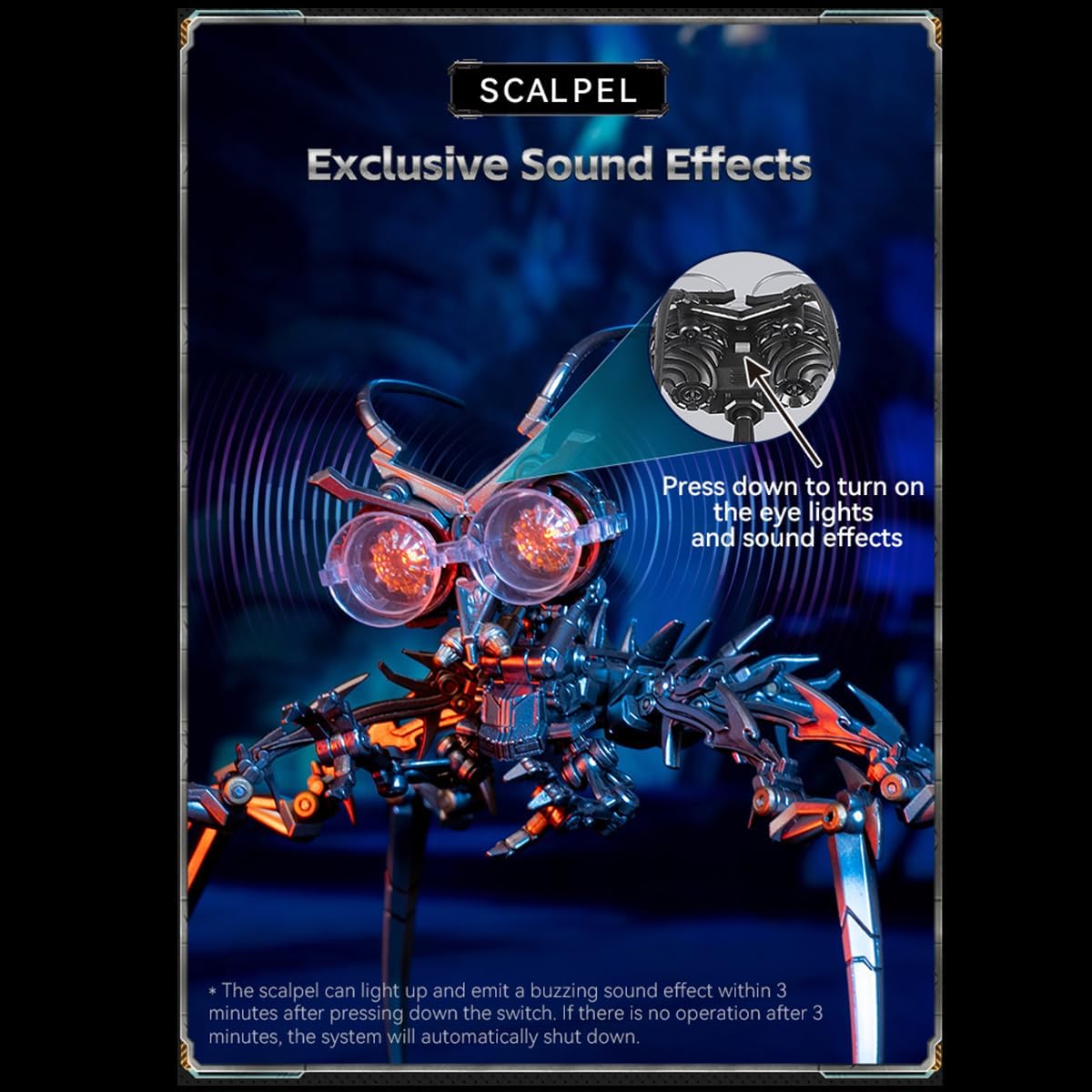 10 cm Scalpel Buzzing Sound Effect 32 Joints Eye Lights Movable Figure