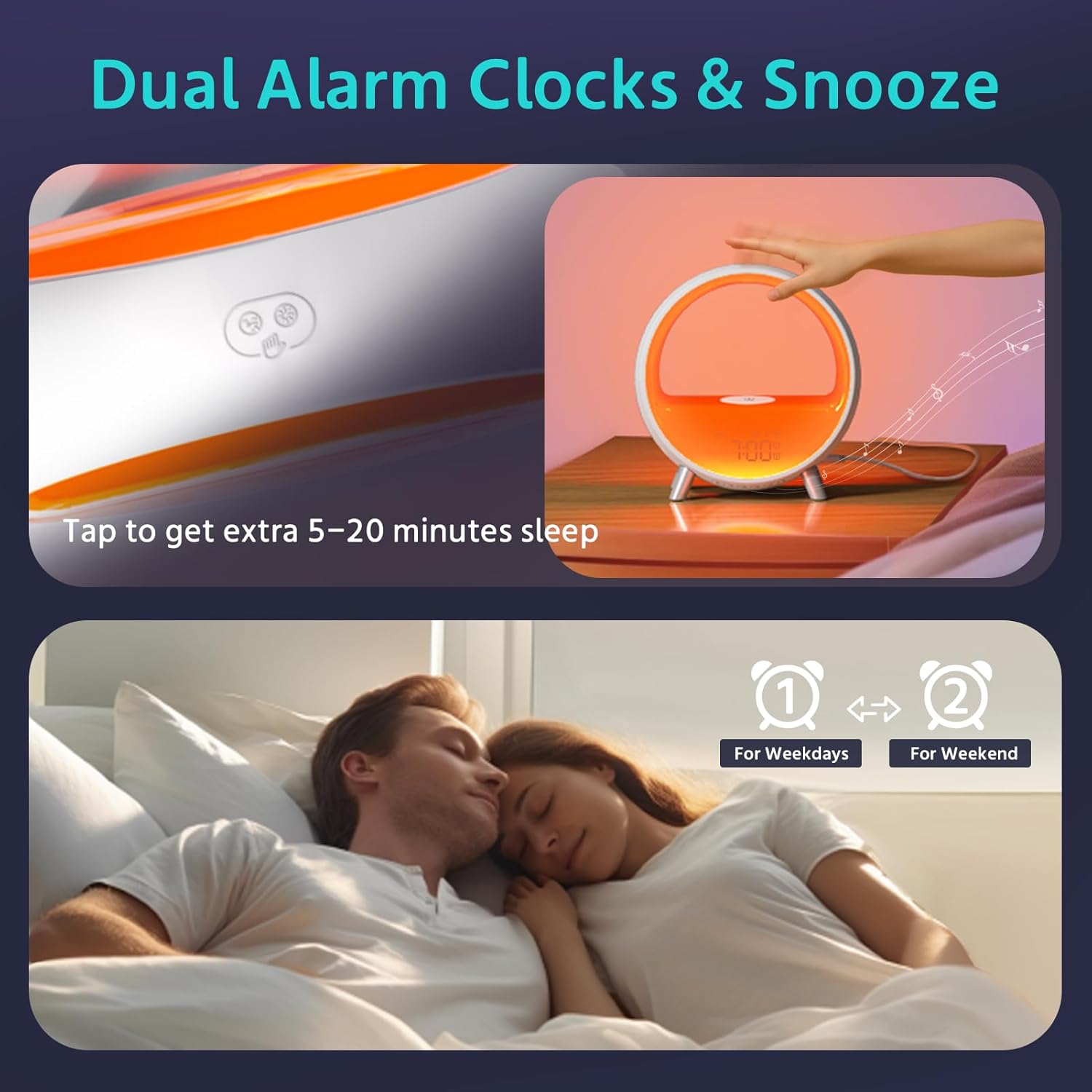 Sunset & Sunrise Alarm Clock with Wireless Charging Station - YouWei Trade