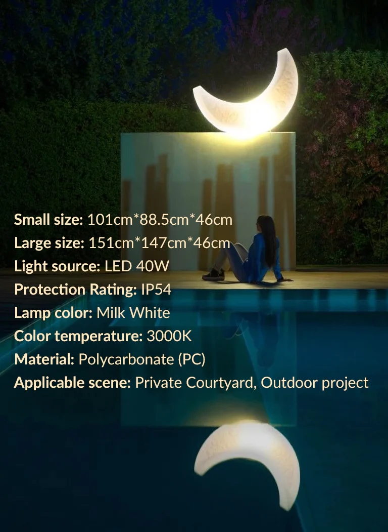 Crescent Solar light outdoor solar moon lamp garden - YouWei Trade