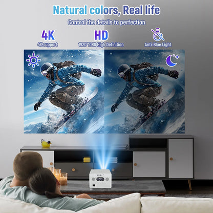 Humyig P7 Projector Android 11 4K FHD 1920*1080P Dual Wifi 600ANSI 180°flexible BT5.0 Cinema Outdoor Portable Projetor PK HY320