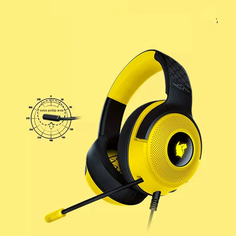 RGB Lighting Pokemon Pikachu V3 PC Wired USB Gaming Headset