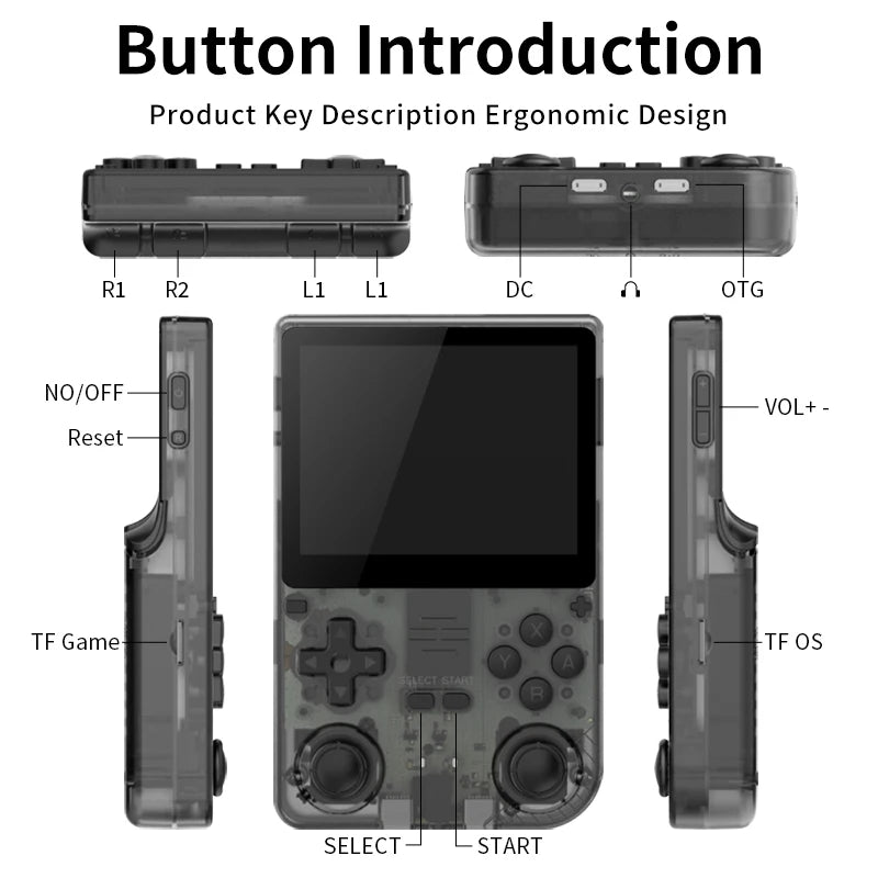 3.5-Inch IPS HD Screen Retro Video Handheld Game Console A133Plus Chip 5000mAh Lithium Battery Gift Retro Stickers