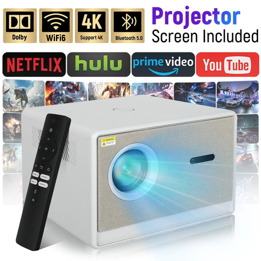 Humyig P7 Projector Android 11 4K FHD 1920*1080P Dual Wifi 600ANSI 180°flexible BT5.0 Cinema Outdoor Portable Projetor PK HY320