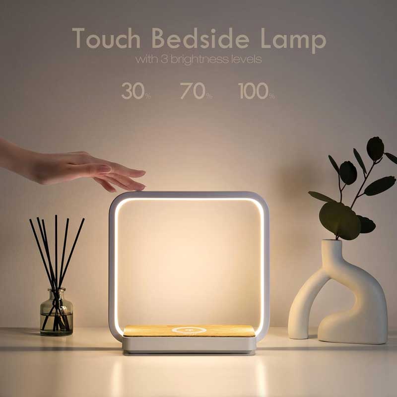 Bedside Lamp with Qi Wireless Charger