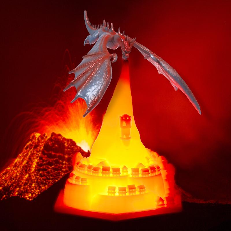 3D Printed Rotary Dragon Breathing Light (Red) - YouWei Trade