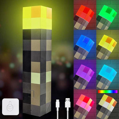 Custom Minecraft Torch Night Light USB Charging