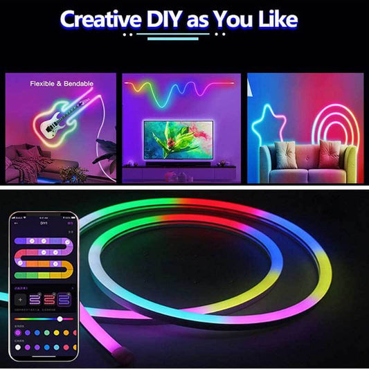 DIY Colorful Neon Strip Light with LED Flexible Light with USB