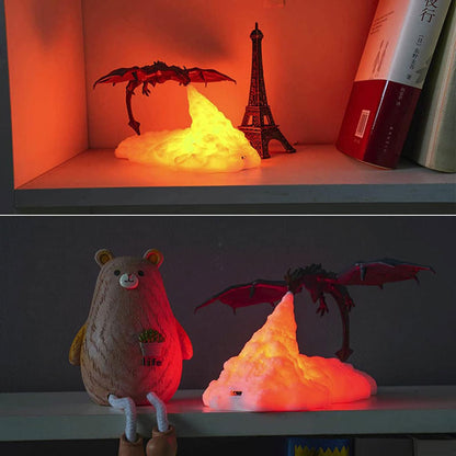 3D Printed Fire Dragon Lamp Light with USB Rechargeable