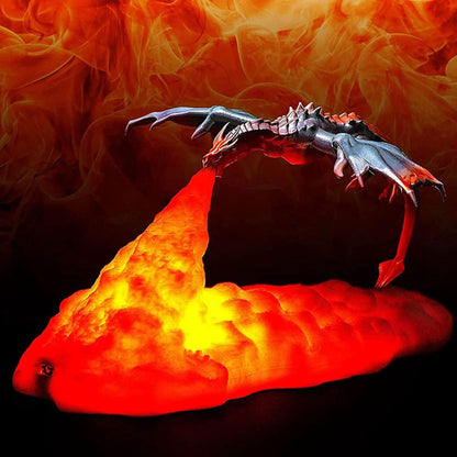 3D Printed Fire Dragon Lamp Light with USB Rechargeable