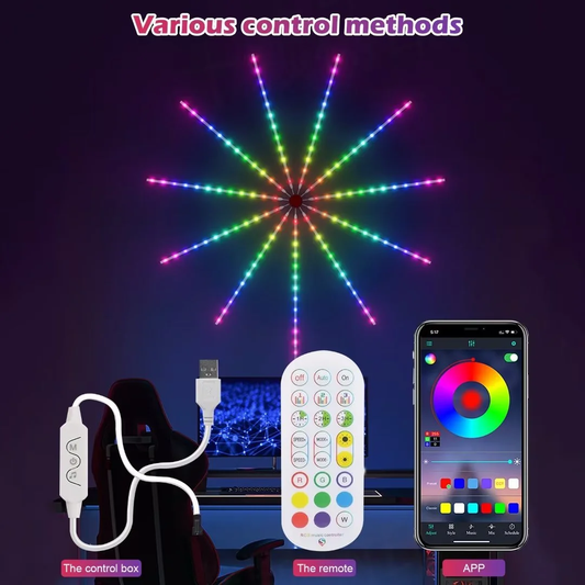 Firework LED Strip Lights with Remote App Control