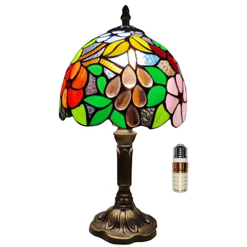 8" Tiffany Style Table Lamp, Sunflower Stained Glass Lamp