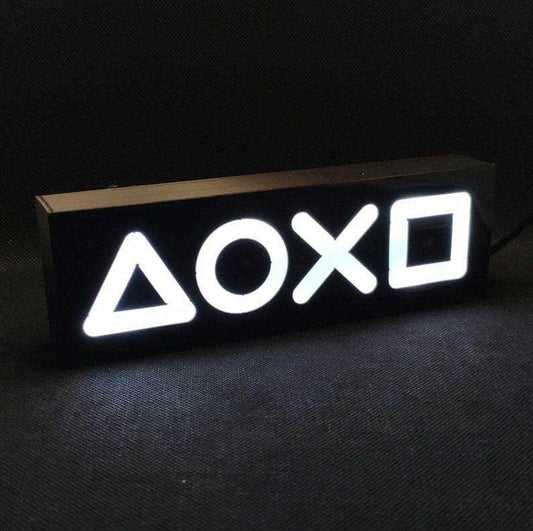 Panneau lumineux LED en bois fait à la main avec icônes de PLAYSTATION