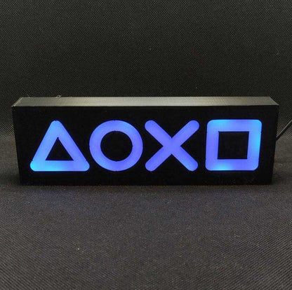 Handmade WOOD PLAYSTATION ICONS Led Lightbox Sign