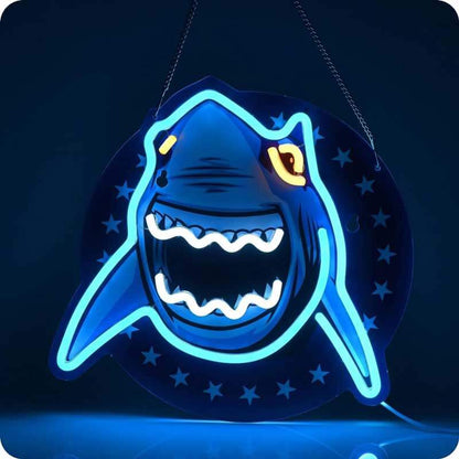 LED Neon Lights UV Printing Shark Shape