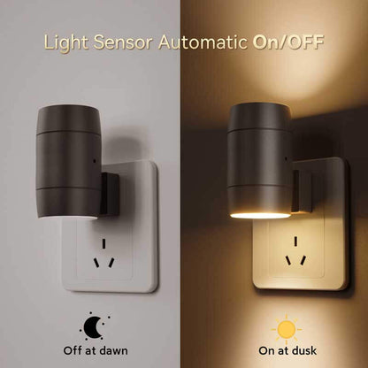 2 Pack Rotatable LED Night Light, Plug-in, 0-100LM Adjustable Brightness