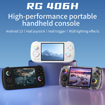 256G(8K Games) RG406H Handheld Game Console 4 Inch IPS Multi-touch Screen