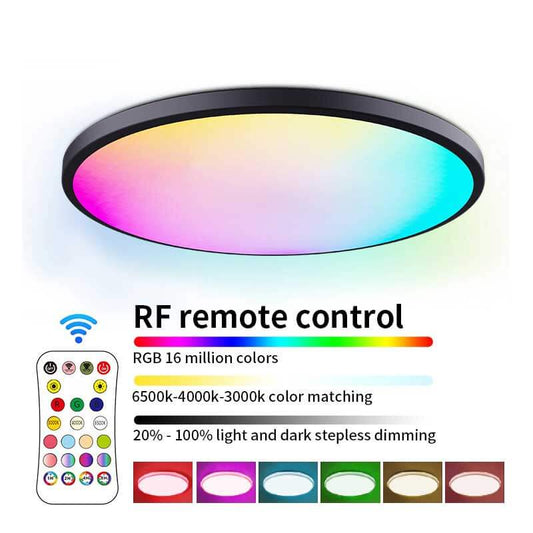 Plafonnier LED RF rond avec télécommande RGBCW