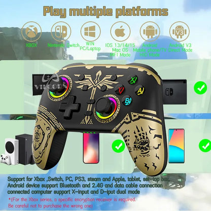 Wireless Gaming Controller for Nintendo Switch OLED/Lite Joystick For PC/Steam Deck With 6 Axis