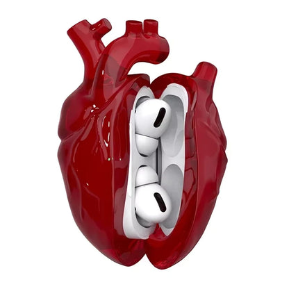 3D Liquid Silicone earphone Case  For Airpods pro1/2 Case pounding heart Earphone Case Decoration Anti Fall Accessories