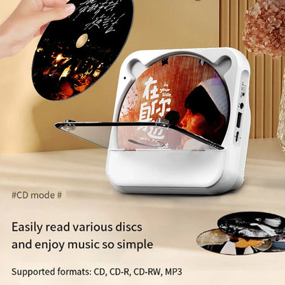 Portable CD Player KC-818 Stereo Playback Bluetooth 5.1 Built-in 2000mAH Battery