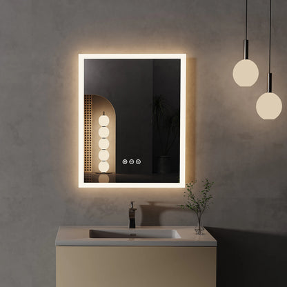 16x20 inch LED Lighted Bathroom Mirror with Anti-Fog