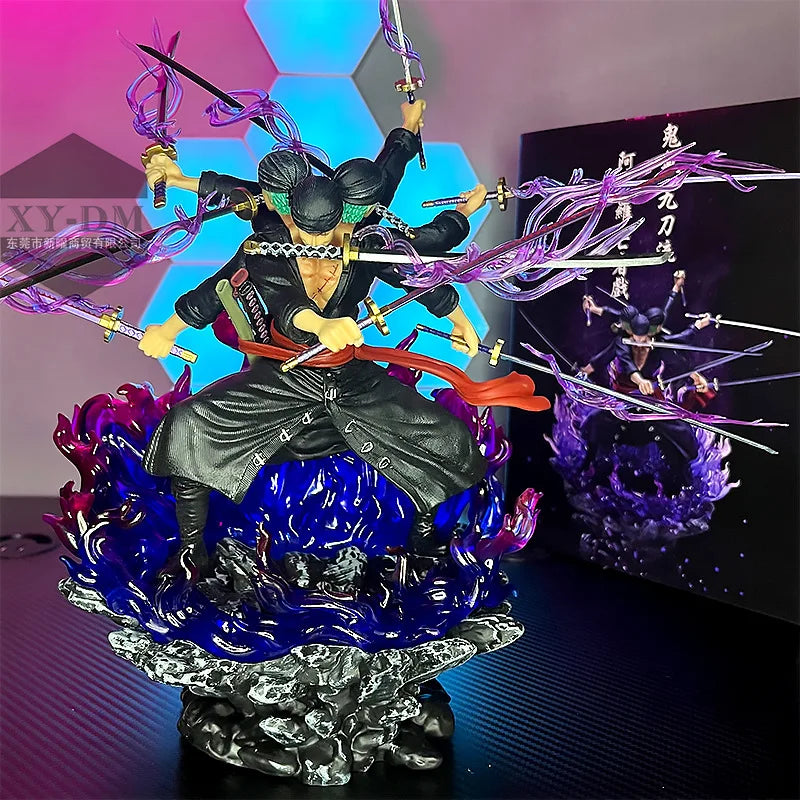 40cm Anime Zoro Figure Wano Onigashima 9 Swords Style