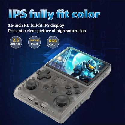  R40S Pro Retro Handheld Game Console Linux System 3.5 Inch IPS Screen Portable Pocket Video Player 256GB Games Kid Gift