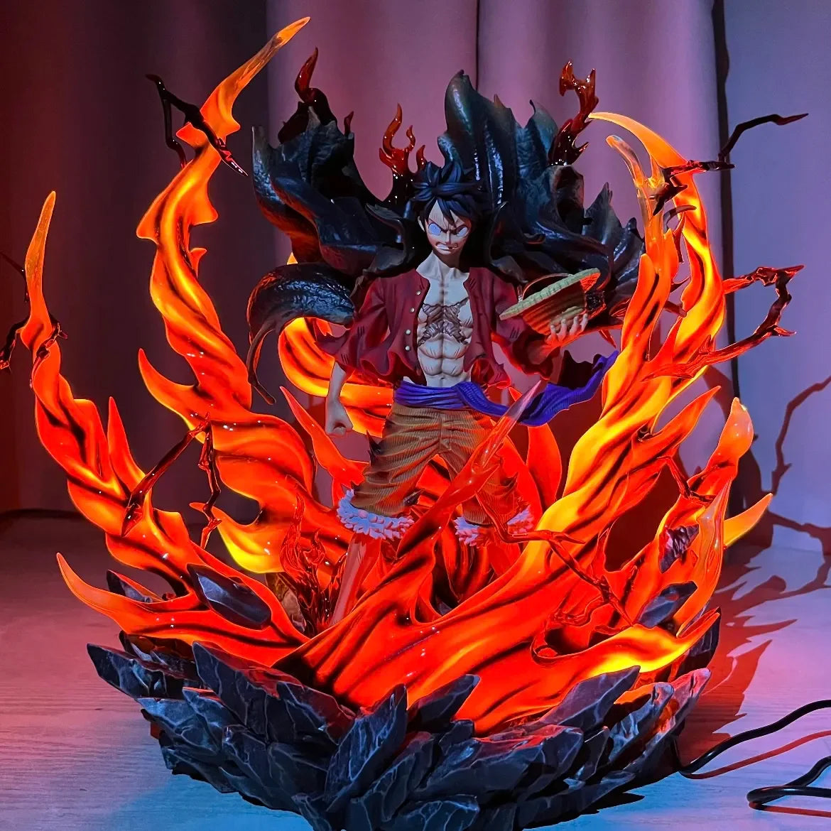 One Piece Anime Figure - Heavenly Painted Conqueror's Haki Luffy GK Model 40cm