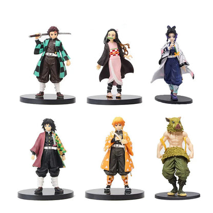 6pcs/set Anime Demon Slayer Kimetsu no Yaiba figure Kamado Tanjirou Action