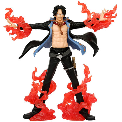 18cm Anime Ace One Piece Figurine GK Fire Fist Portgas D Ace Action Figures