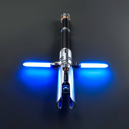 DamienSaber Survivor Crossguard Lightsaber Bluetooth Heavy Dueling Light Saber Infinite Color Changing Sensitive Smooth Swing