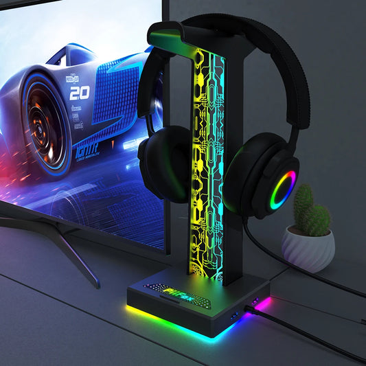 RGB Gaming Headphone Stand 10 Lighting Effects Headphone Stand