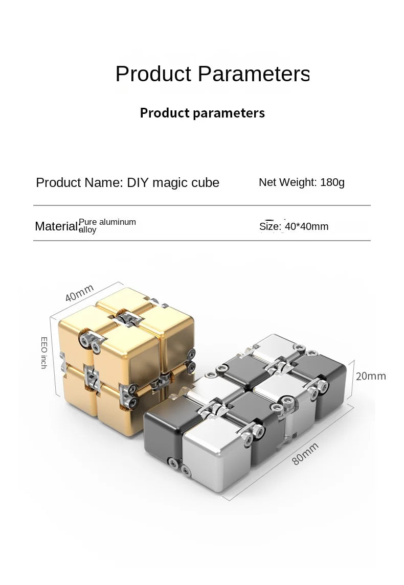 Metal Infinite Magic Cube Disassembled Assembled  Decompression Toy