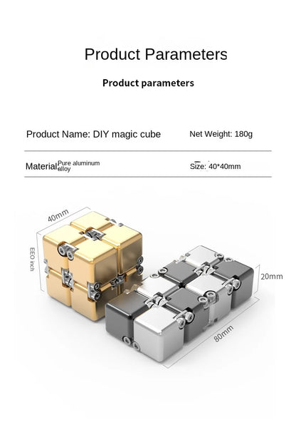 Metal Infinite Magic Cube Disassembled Assembled  Decompression Toy