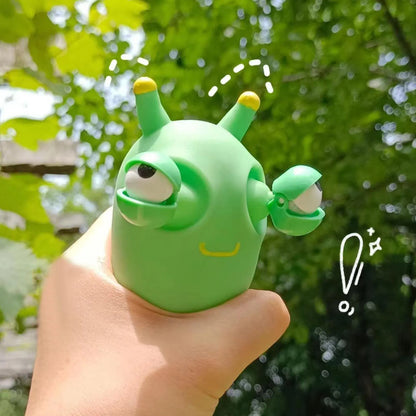 Green Eye Caterpillar Pinch Toys Adult Kids Stress Relief Toy