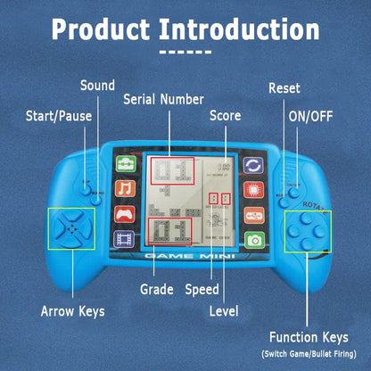 Handheld Game Players Puzzle Nostalgic Tetris Game Console Large Screen