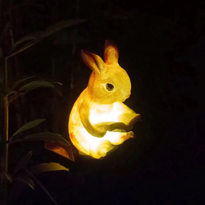 Solar Lamp for Reading Rabbit Lamp Resin Crafts Led Outdoor Lighting