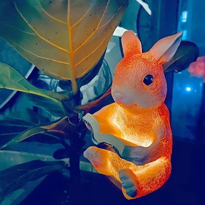 Solar Lamp for Reading Rabbit Lamp Resin Crafts Led Outdoor Lighting