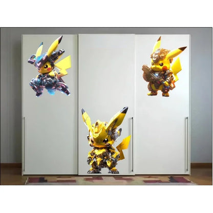 New Cool Mecha Pikachu Handsome Stickers Wall Painting Room Bedroom Desktop Wall Stickers Car Motorcycle Stickers Wholesale